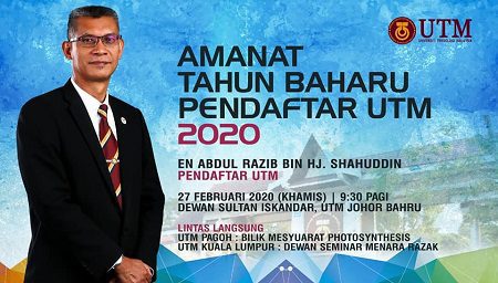 Amanat Tahun Baharu Pendaftar UTM 2020