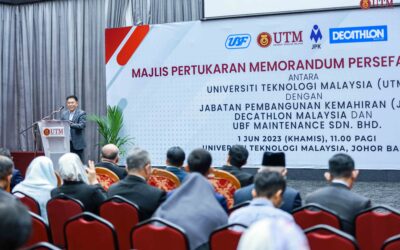 Majlis Pertukaran Persefahaman (MoU) UTM – Jabatan Pembangunan Kemahiran  (JKP) – Decathlon Malaysia – UBF Maintenance Sdn. Bhd.