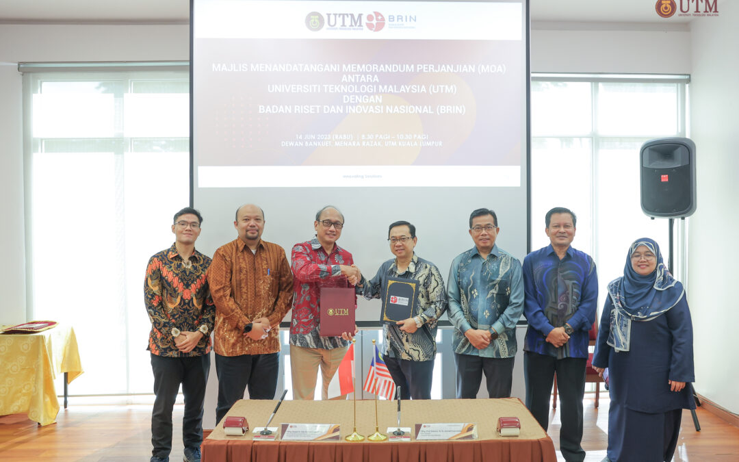 Majlis Menandatangani Memorandum Perjanjian (MoA) Universiti Teknologi Malaysia (UTM) – Badan Riset & Inovasi Nasional (BRIN) di UTM Kuala Lumpur